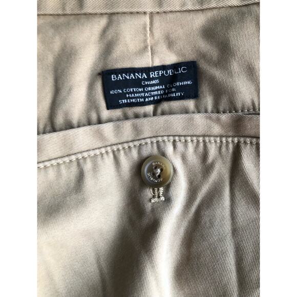 Banana Republic Emerson Chino Men Beige Pants Size 35x32 - Picture 3 of 8